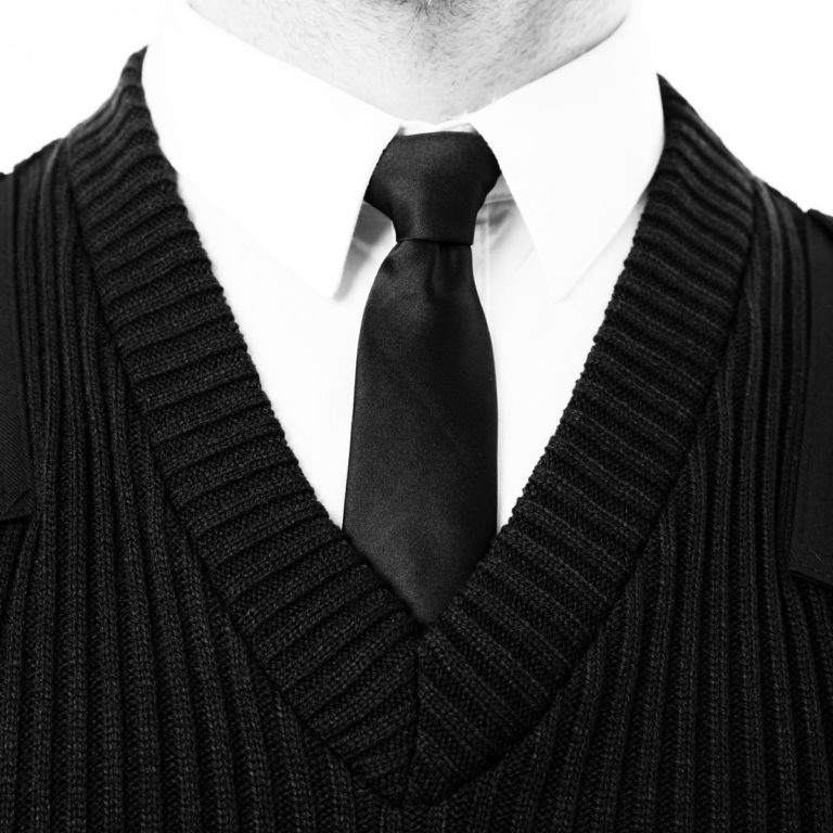 close up of v-neck sweater
