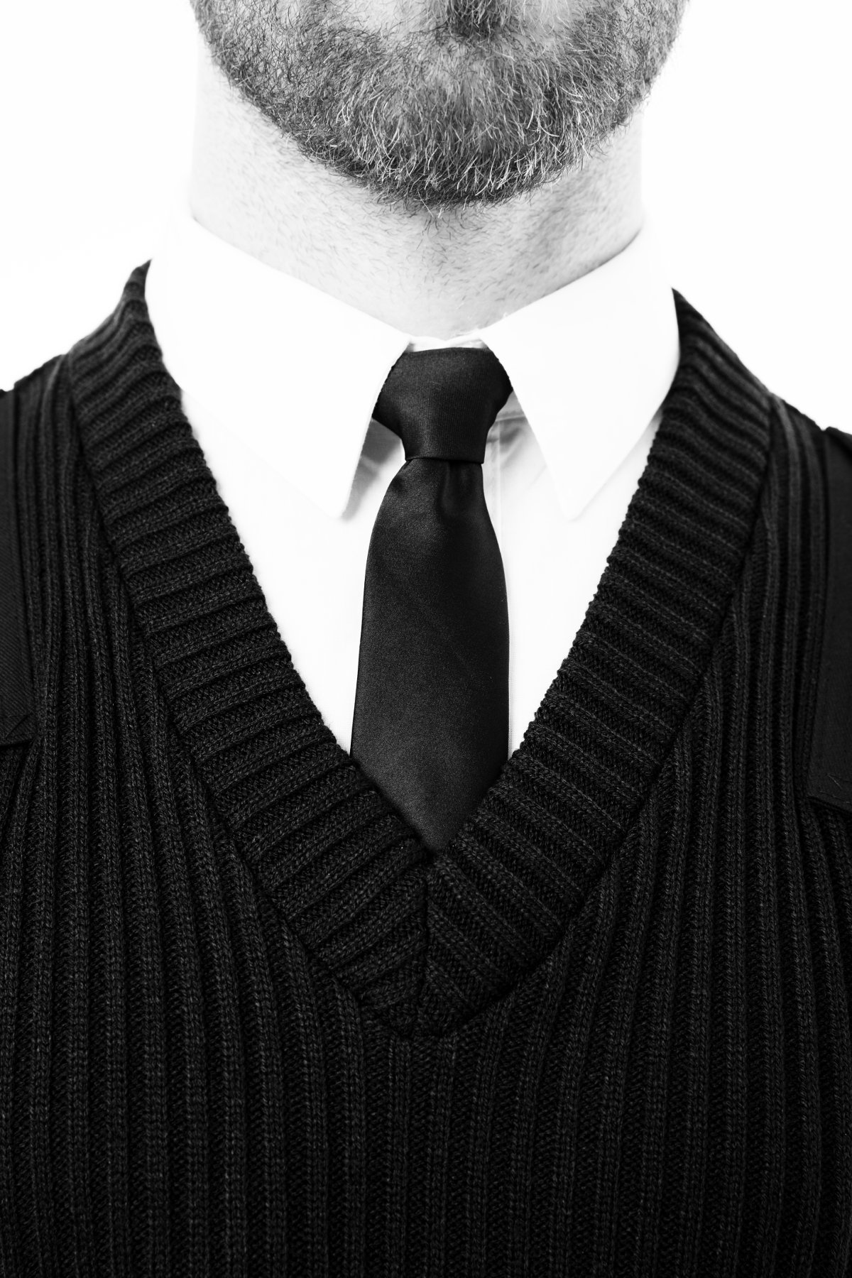 close up of v-neck sweater 