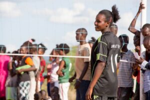 girl playing volleyball