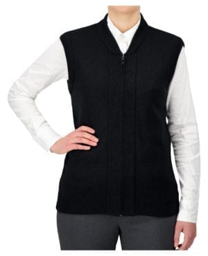 v-neck zip up sweater vest