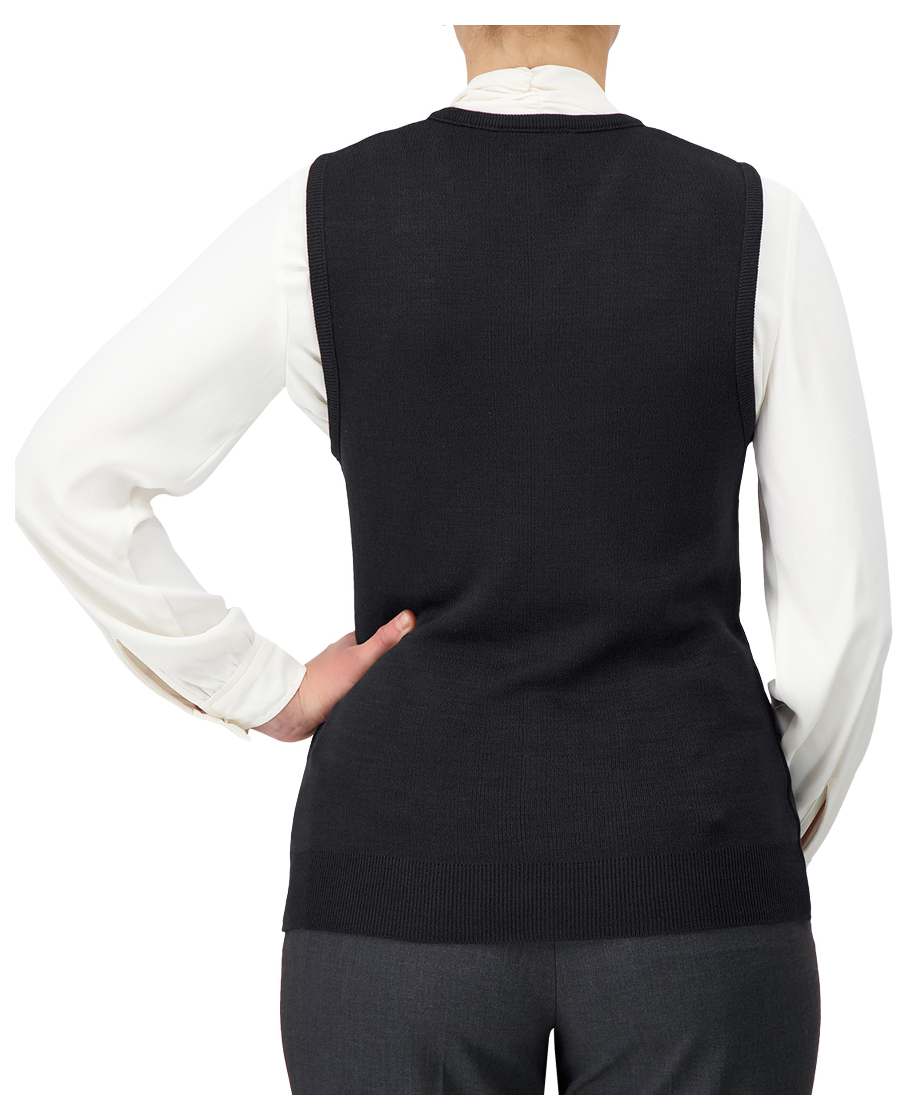 back of v-neck sweater vest