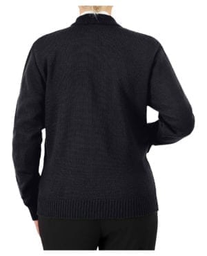 back of zip up uniform sweater with pockets