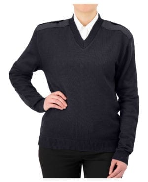 v-neck sweater with shoulder and elbow patches