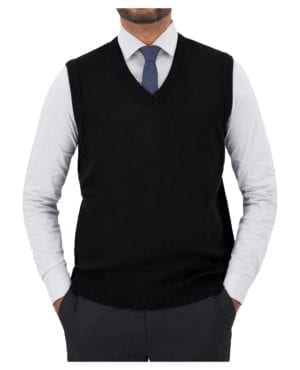 black v-neck sweater vest