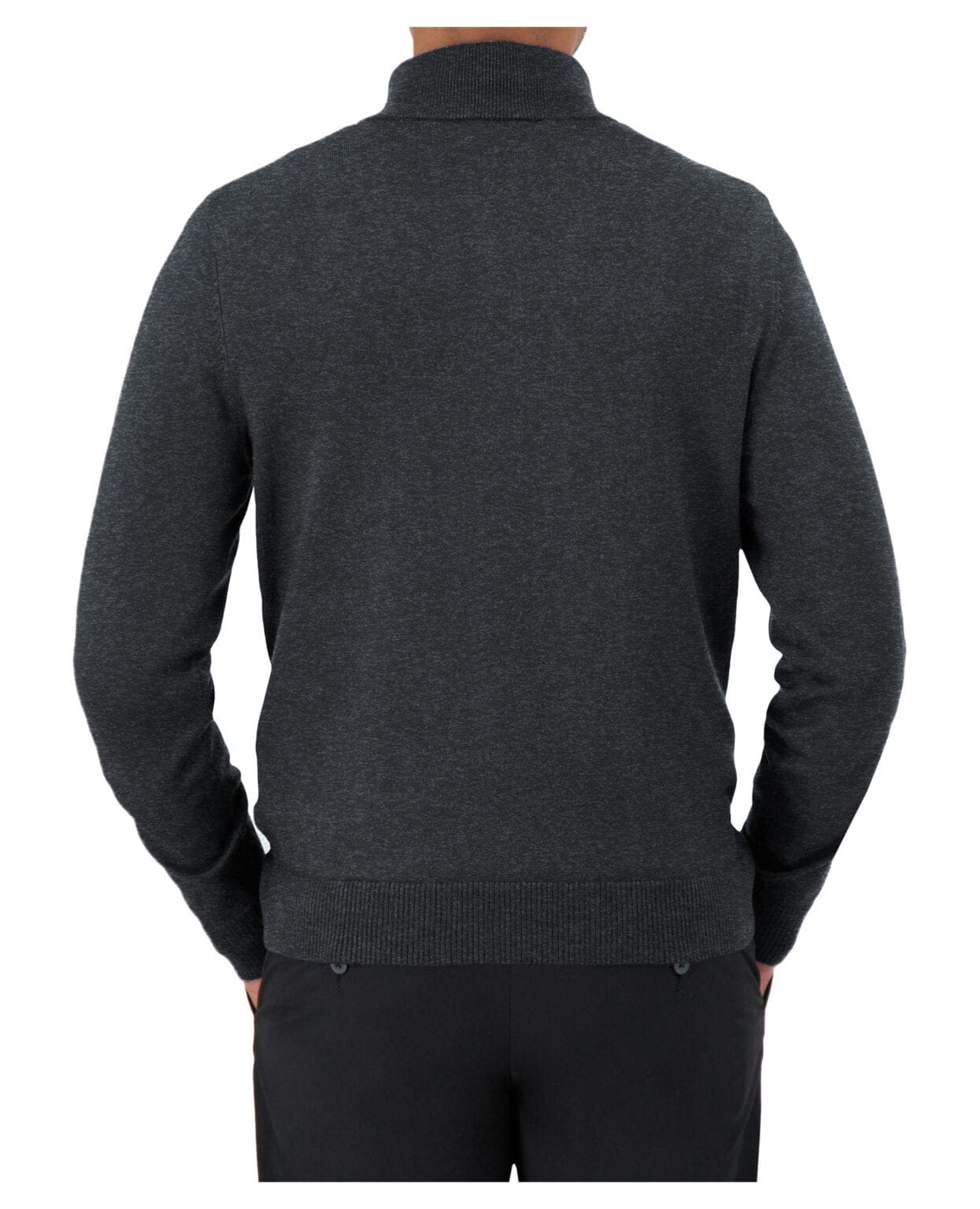 Long-Sleeve Mock-Neck T-Shirt with Back Zipper