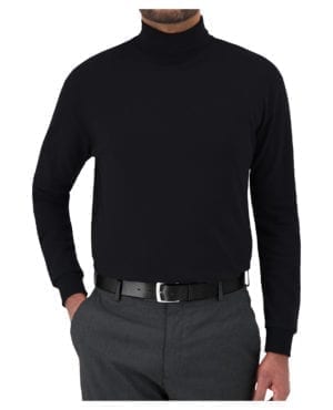 black mock neck sweater