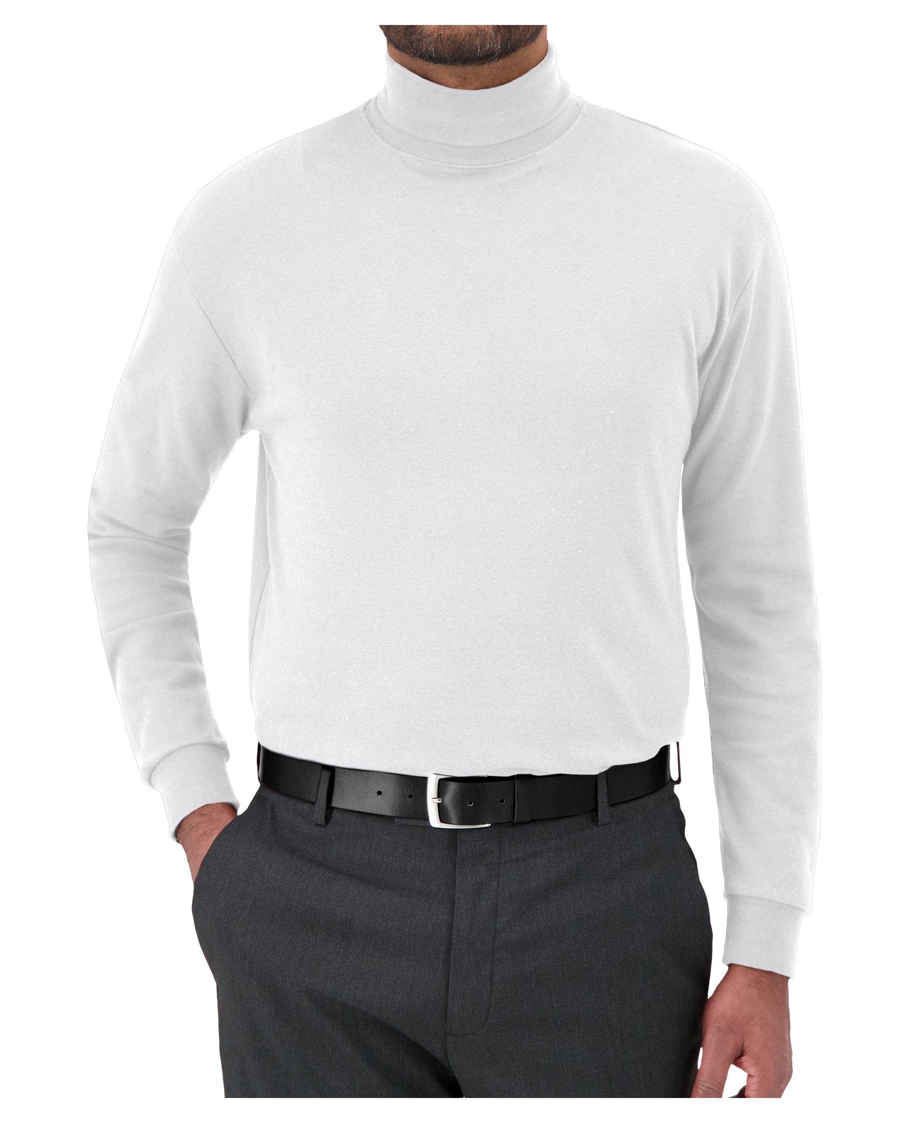 white mock neck sweater