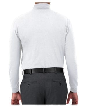 back of white mock neck sweater