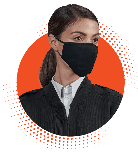 woman wearing Cobmex 3-ply reusable face mask