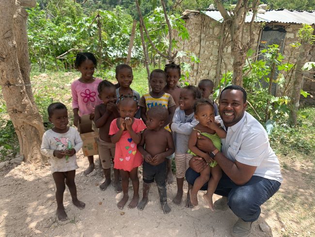 A group of children at a BNF community in Haiti.