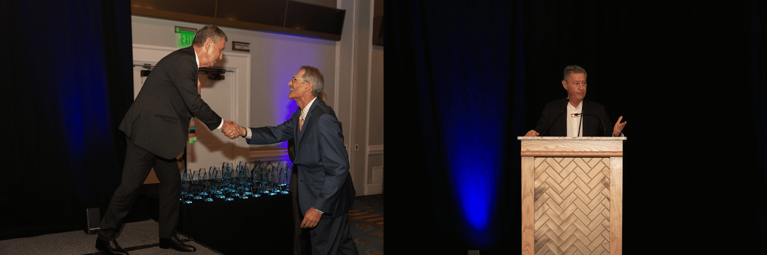 COBMEX® President Phil Newman, sharing his pride for the industry on the podium. COBMEX® President Phil Newman, sharing his pride for the industry on the podium.