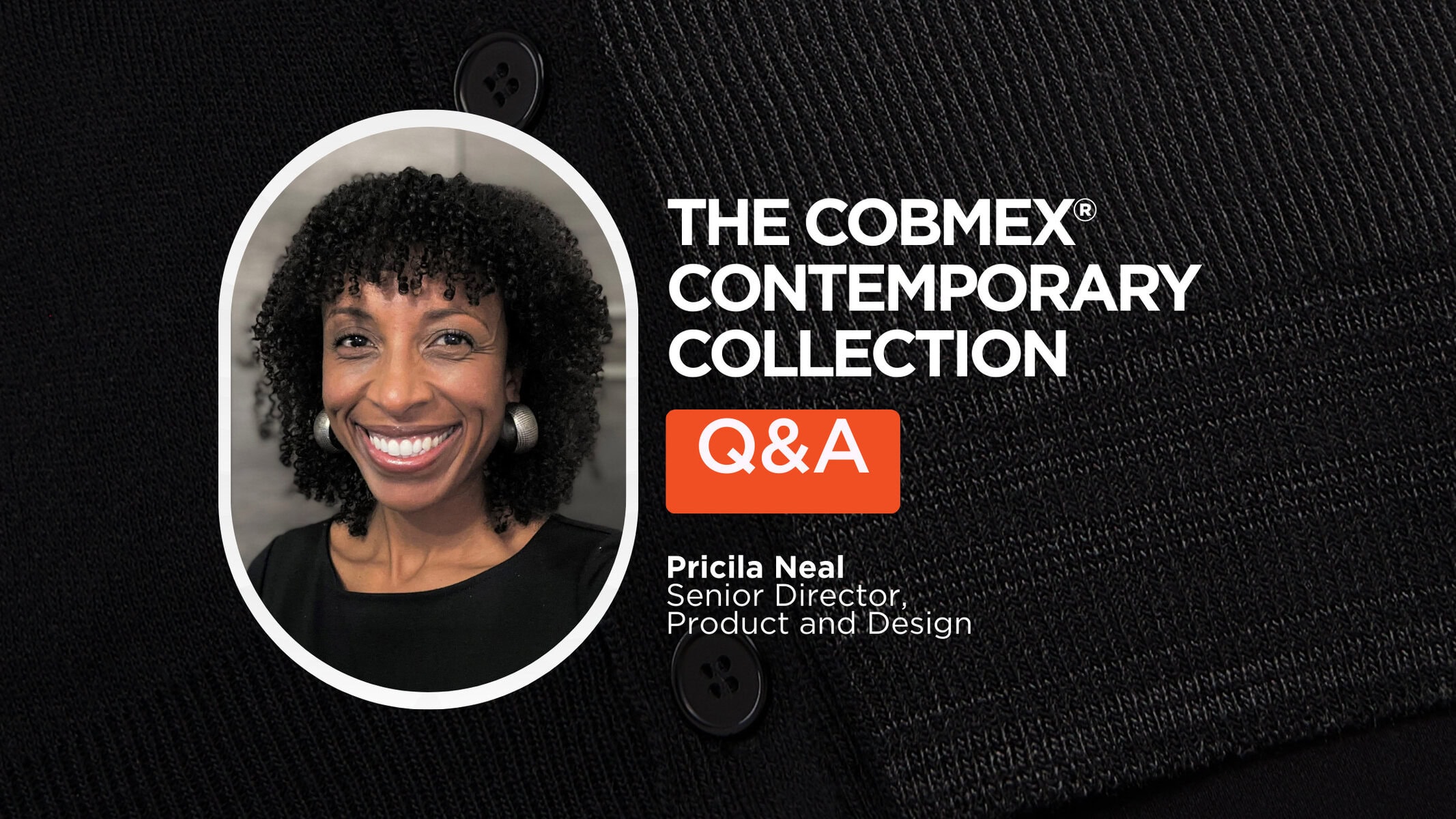 High-quality black COBMEX® uniform sweater with durable knit fabric and button details.